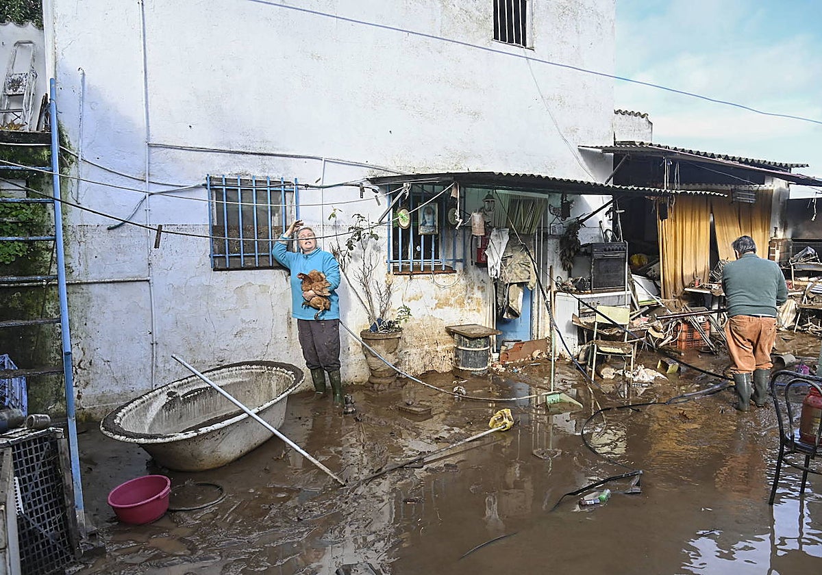 Daños en viviendas en Gévora por la borrasca Efraín.