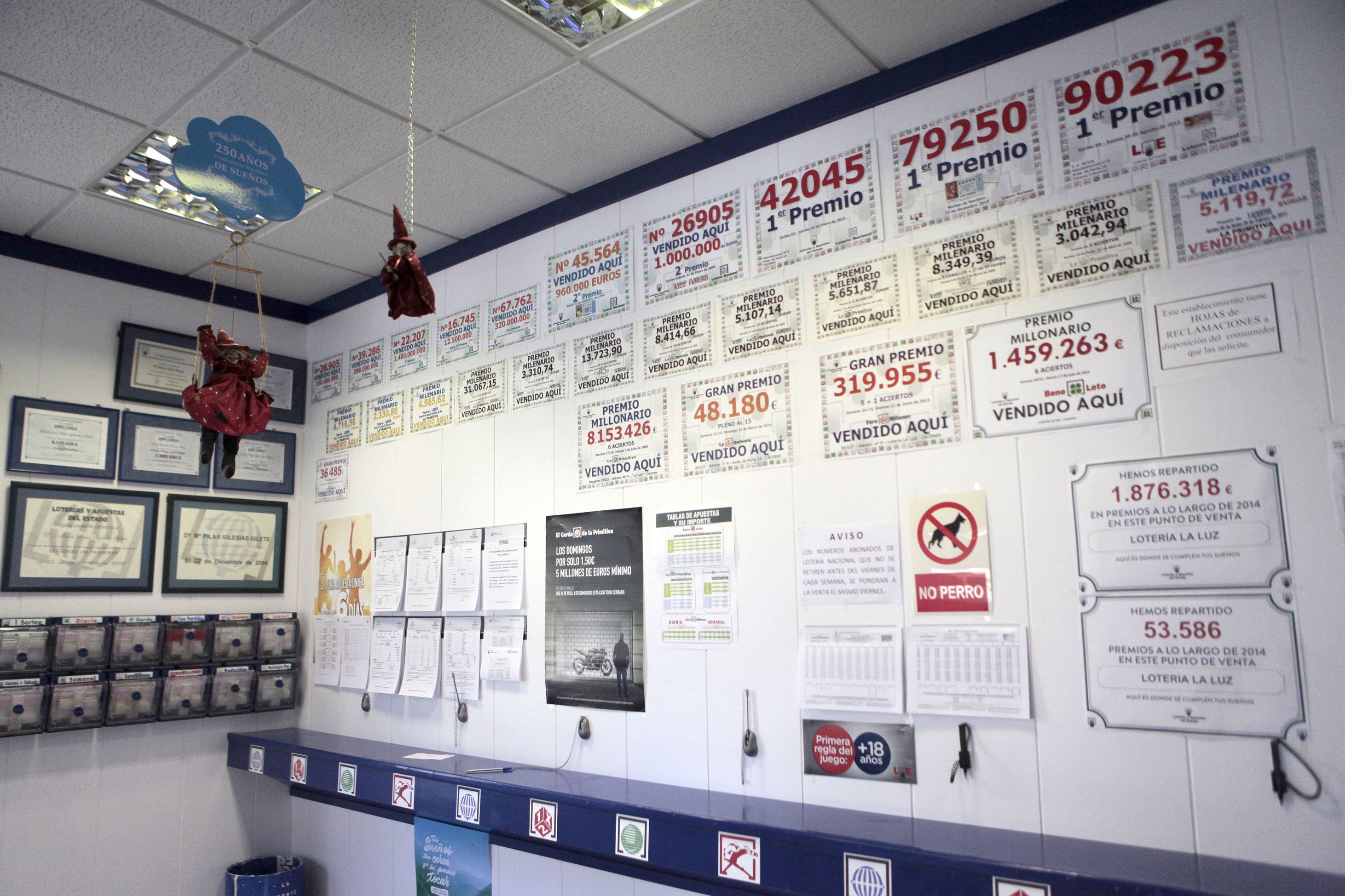 Un acertante de la Bonoloto de este jueves se lleva 351.000 euros