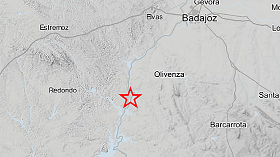 Registrado un temblor en la frontera de la provincia de Badajoz con Portugal