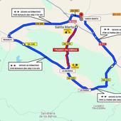 La carretera de La Morera a Santa Marta, cortada al tráfico hasta el 26 de agosto