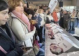 Mesa con las partes del cerdo ibérico clasificadas