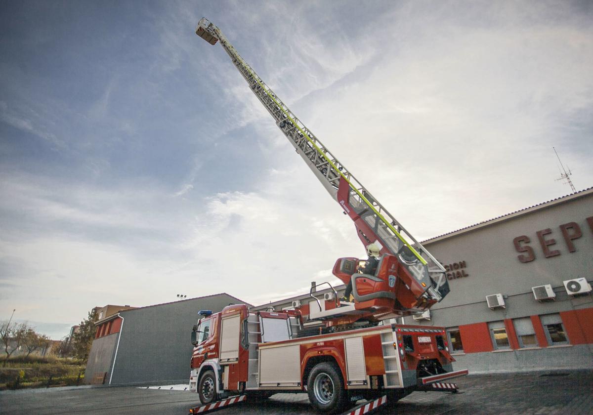 Escalas de un camión de bomberos