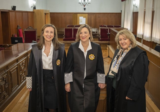 En la sala de vistas de la Audiencia Provincial de Badajoz.