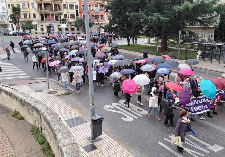 Manifestación por el 8M en Badajoz.