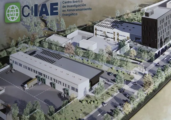 Maqueta de los edificios que integrarán el campus científico del CIIAE en la finca del Cuartillo.