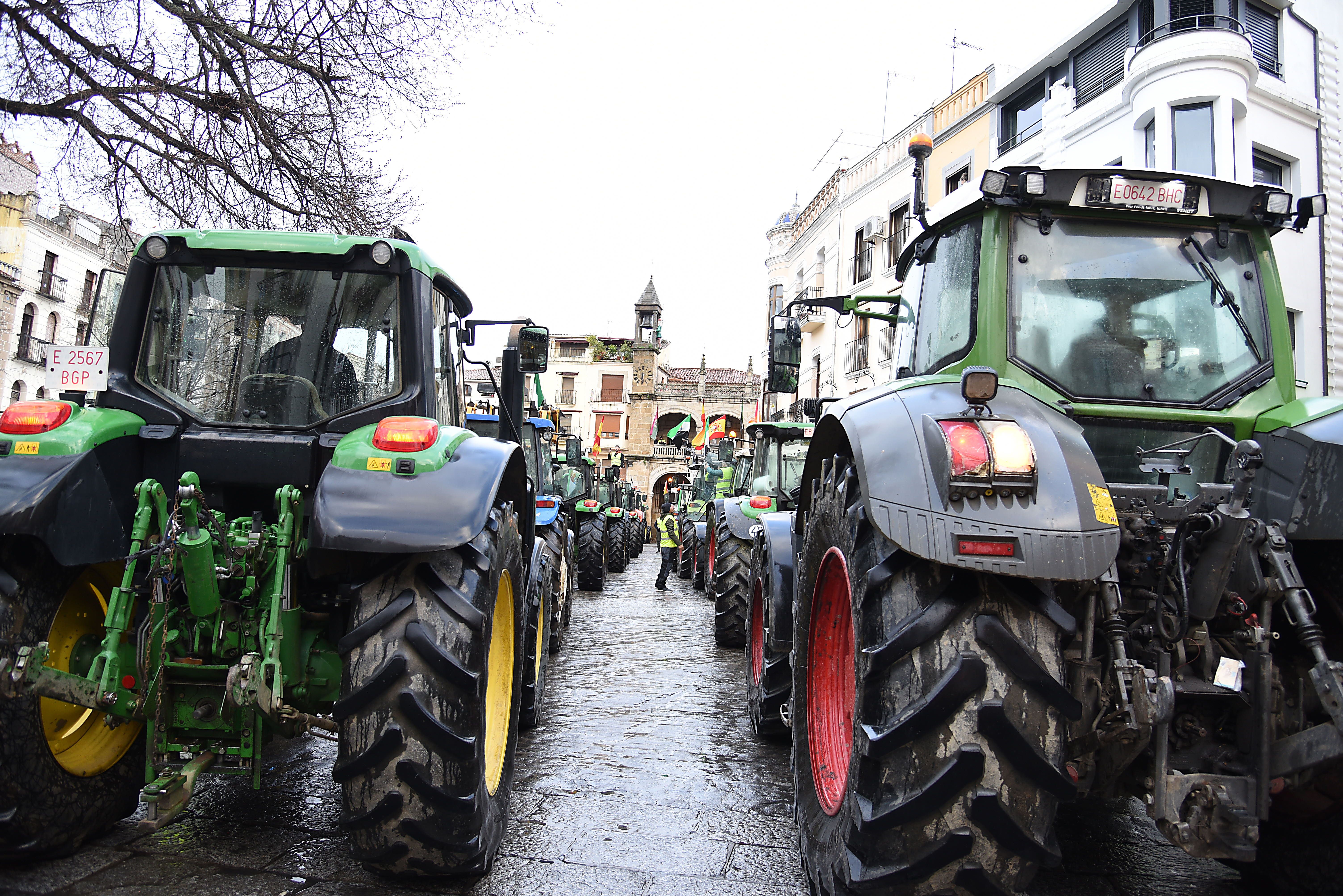 Tractorada en el centro de Plasencia.
