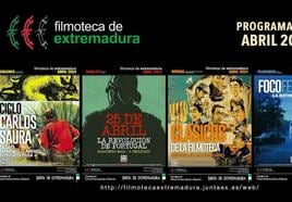 Carlos Saura, la revolución de los claveles y la gastronomía protagonizan el programa de abril en la Filmoteca extremeña
