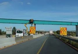 Obras del tren de alta velocidad a la altura de Elvas.