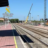 Obras de la línea de tren de alta velocidad a su paso por Navalmoral de la Mata.