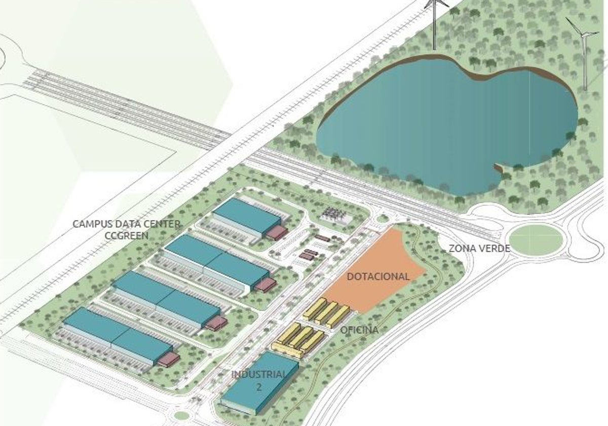 Plano del sector de suelo industrial que se va a urbanizar para el centro de datos de CC Green.