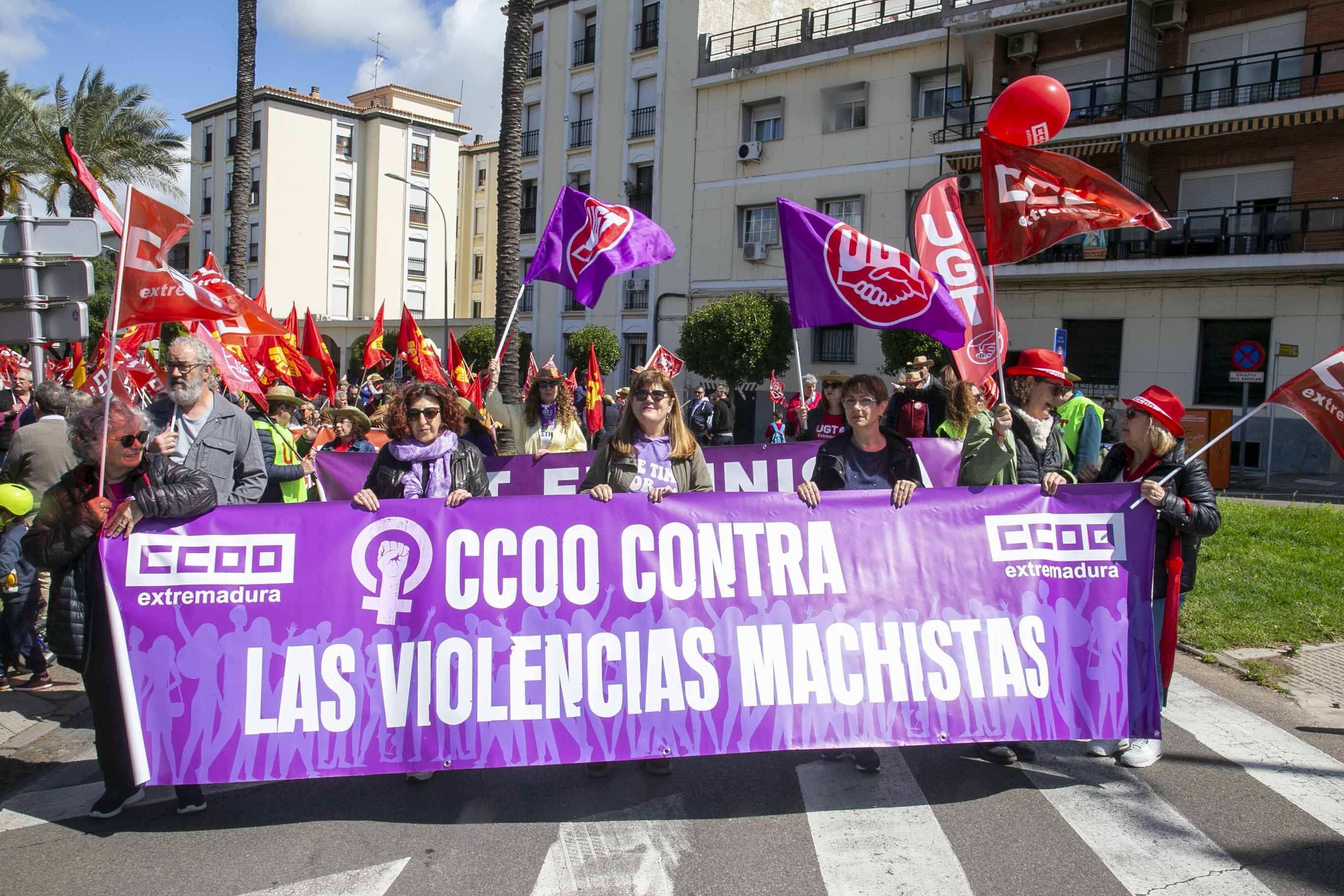 Imágenes de la manifestación del 1 de mayo en Mérida