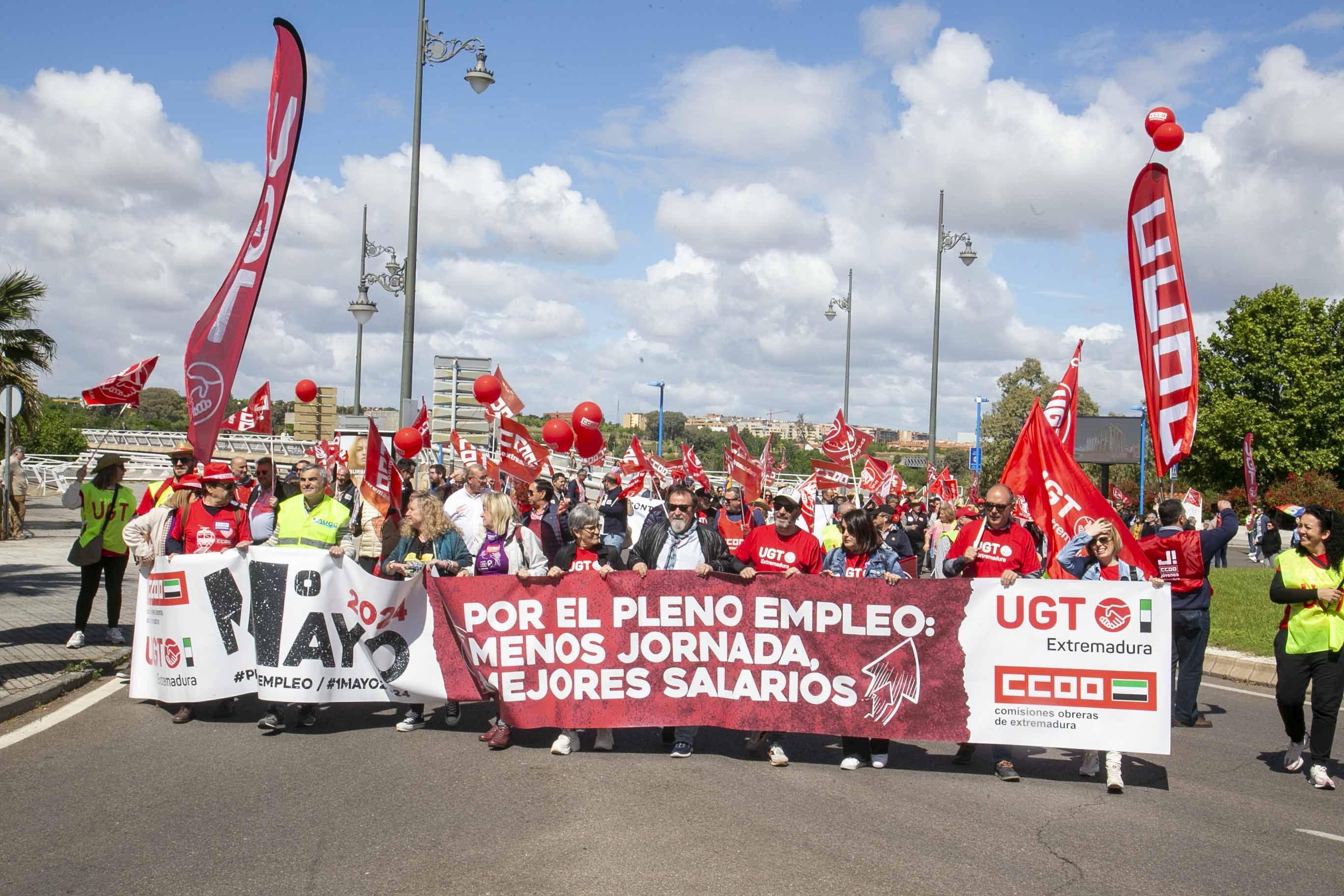 Imágenes de la manifestación del 1 de mayo en Mérida