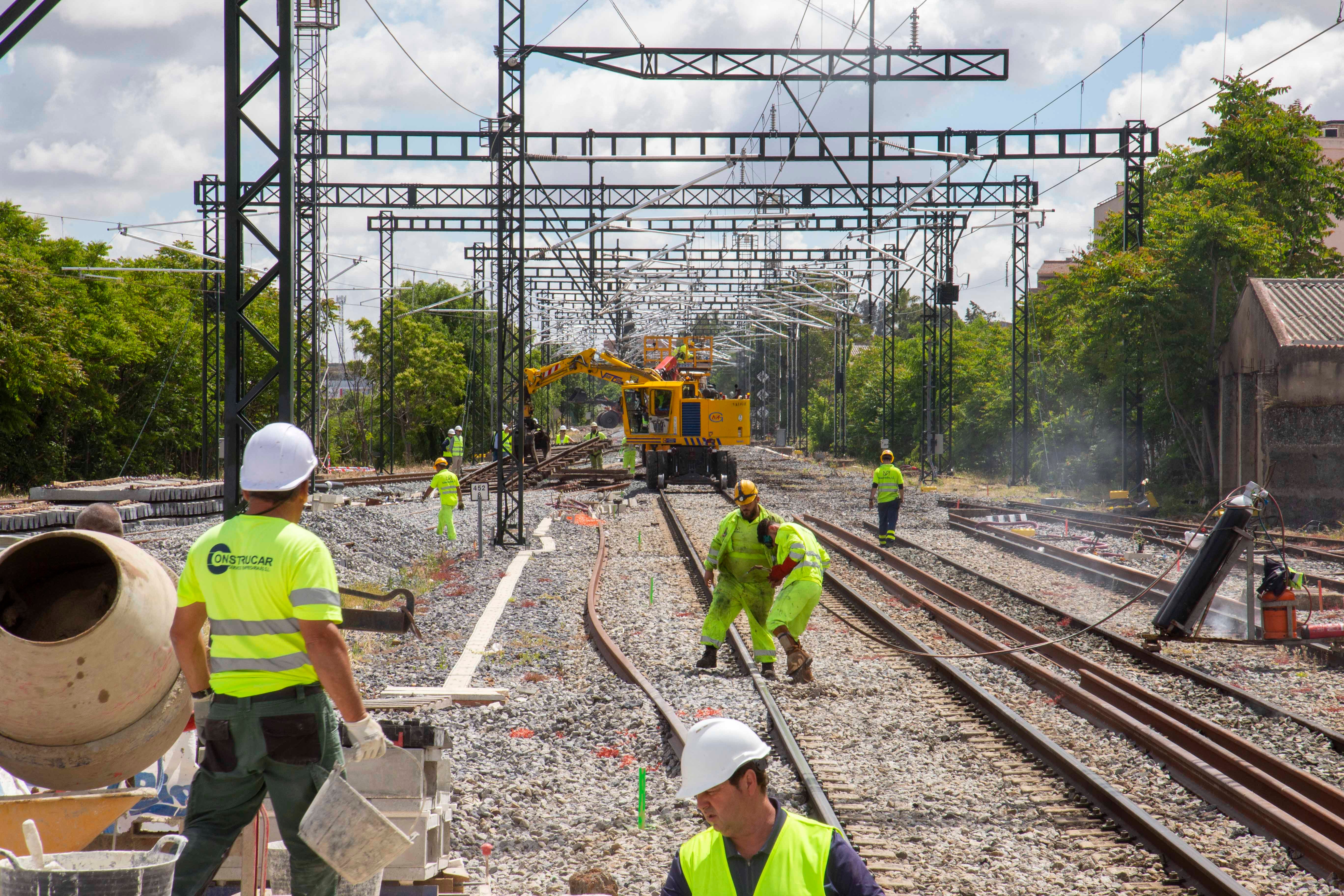 Obras del tren en Mérida