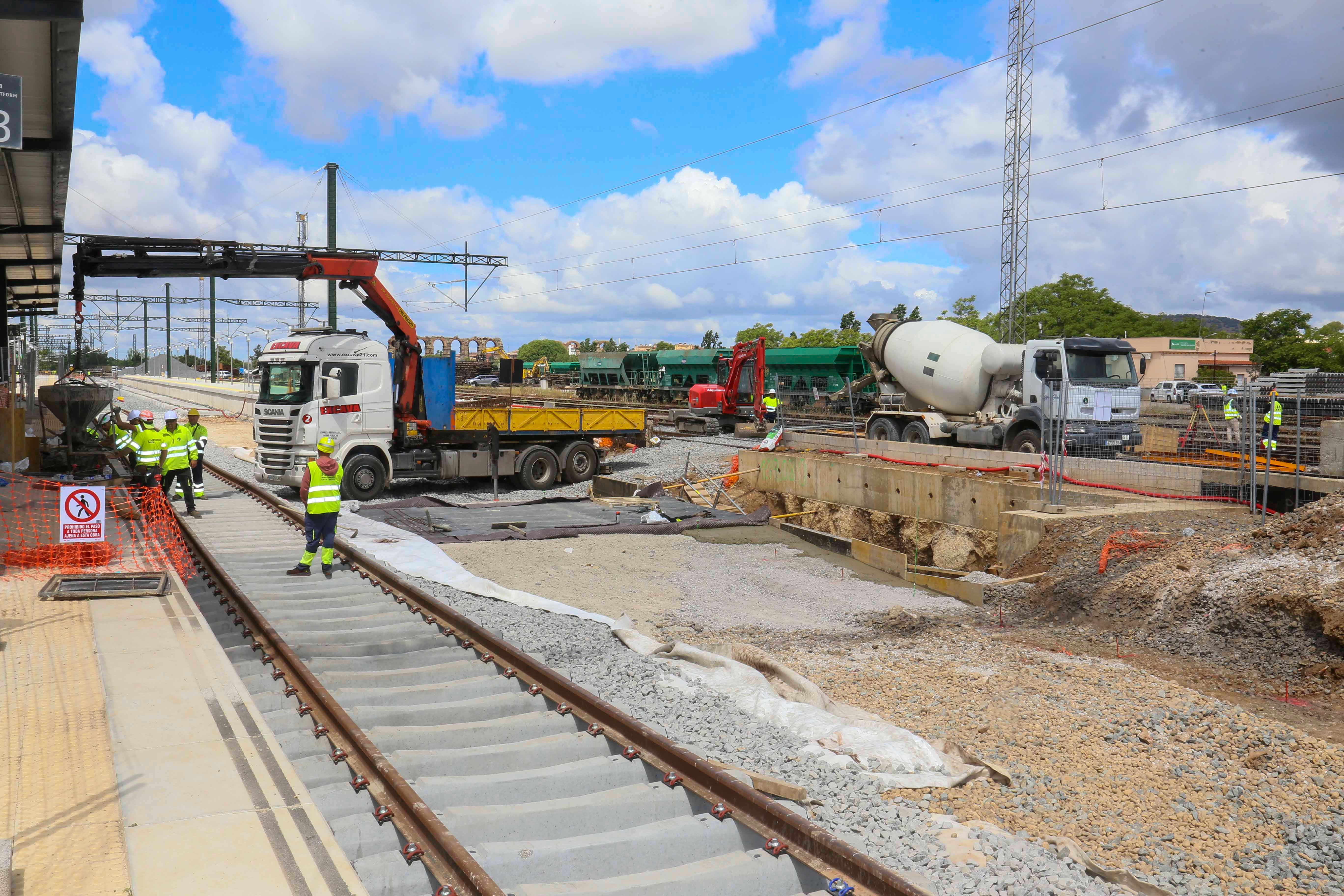 Obras del tren en Mérida