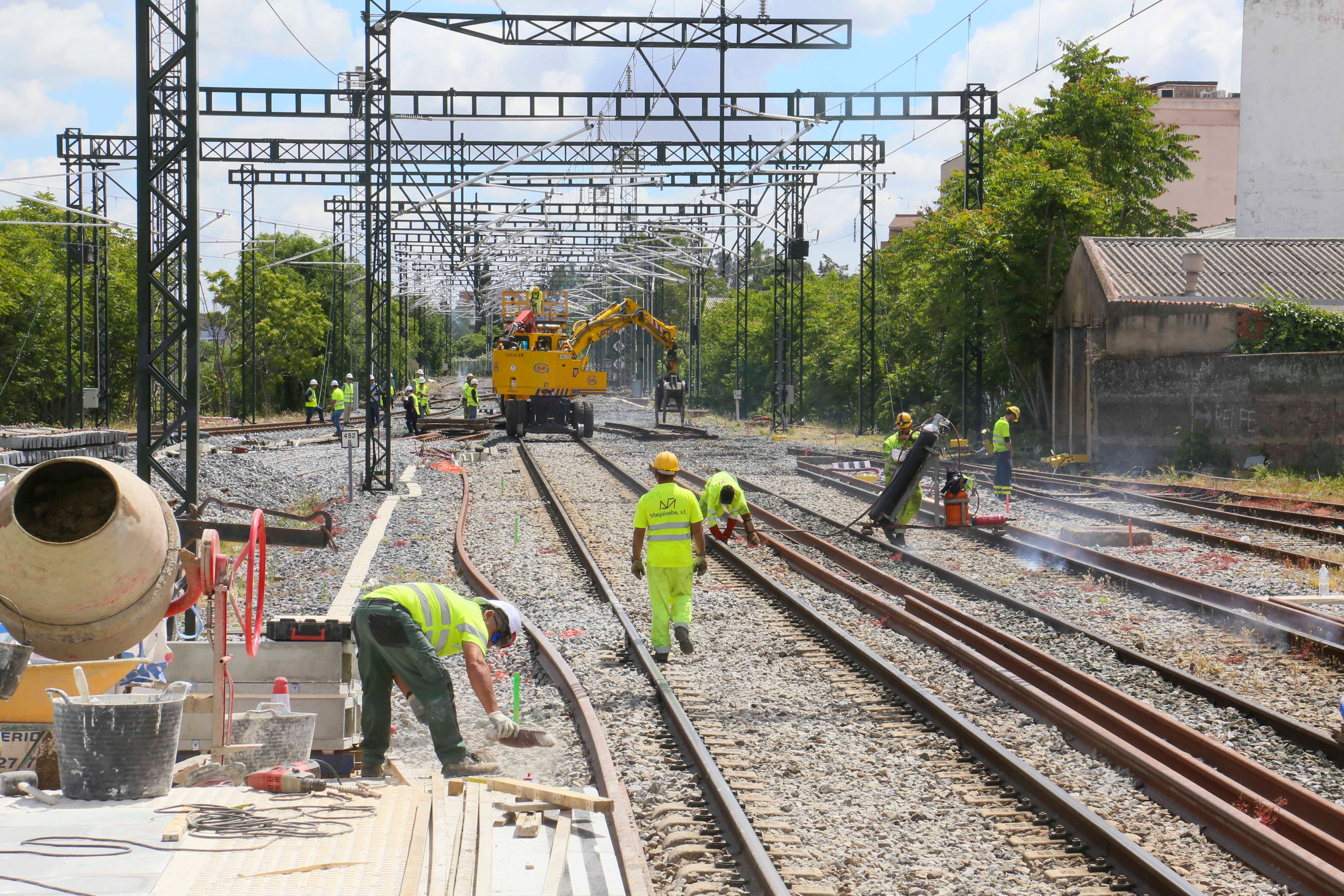 Obras del tren en Mérida