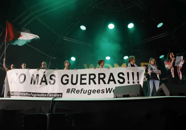 Lectura del manifiesto en el Womad de este año.