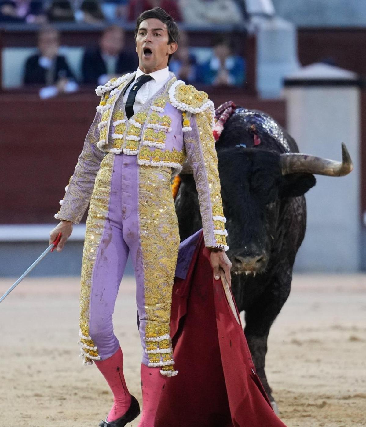 l diestro Alejandro Fermín en la faena al segundo de su lote durante la cuarta corrida de la Feria de San Isidro