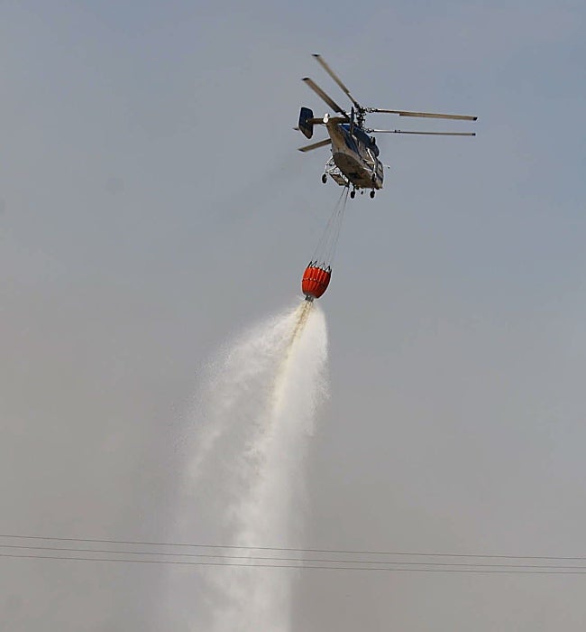 Un Kamov en plena descarga.
