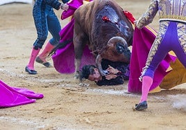 Fotos | Así fue la cogida al banderillero Álex Benavides en Cáceres