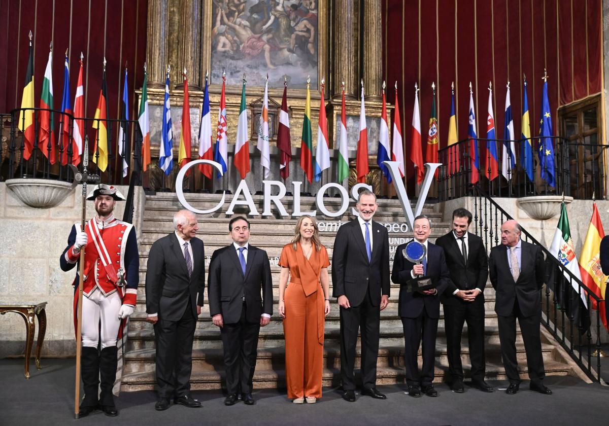 La entrega del premio Carlos V a Mario Draghi, en imágenes