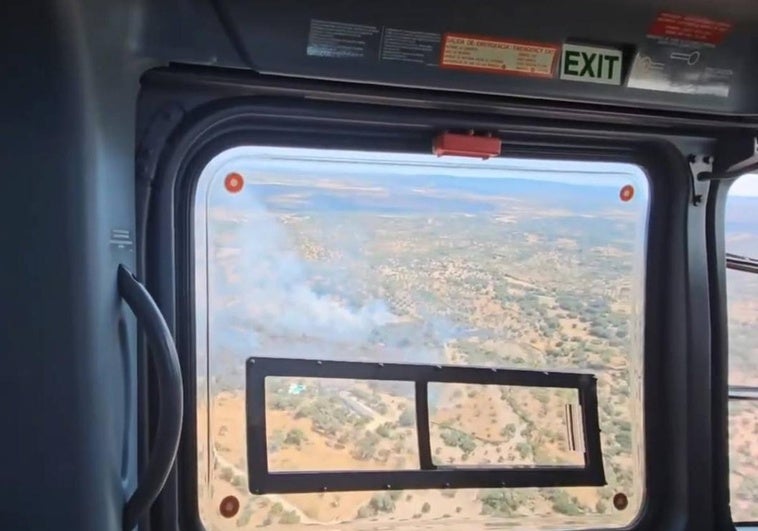 Imagen aérea de un incendio.