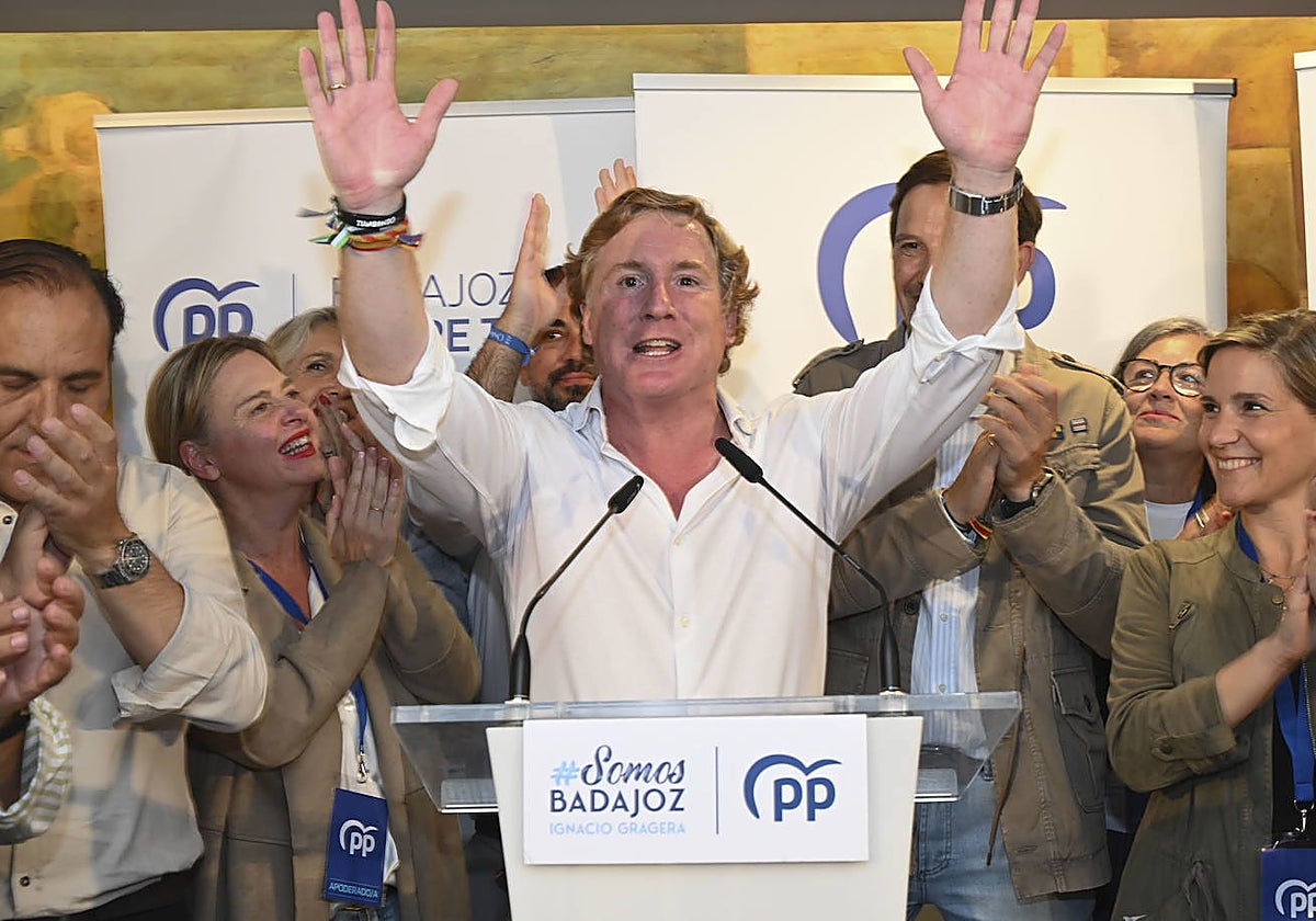 Ignacio Gragera, exultante, la noche electoral.