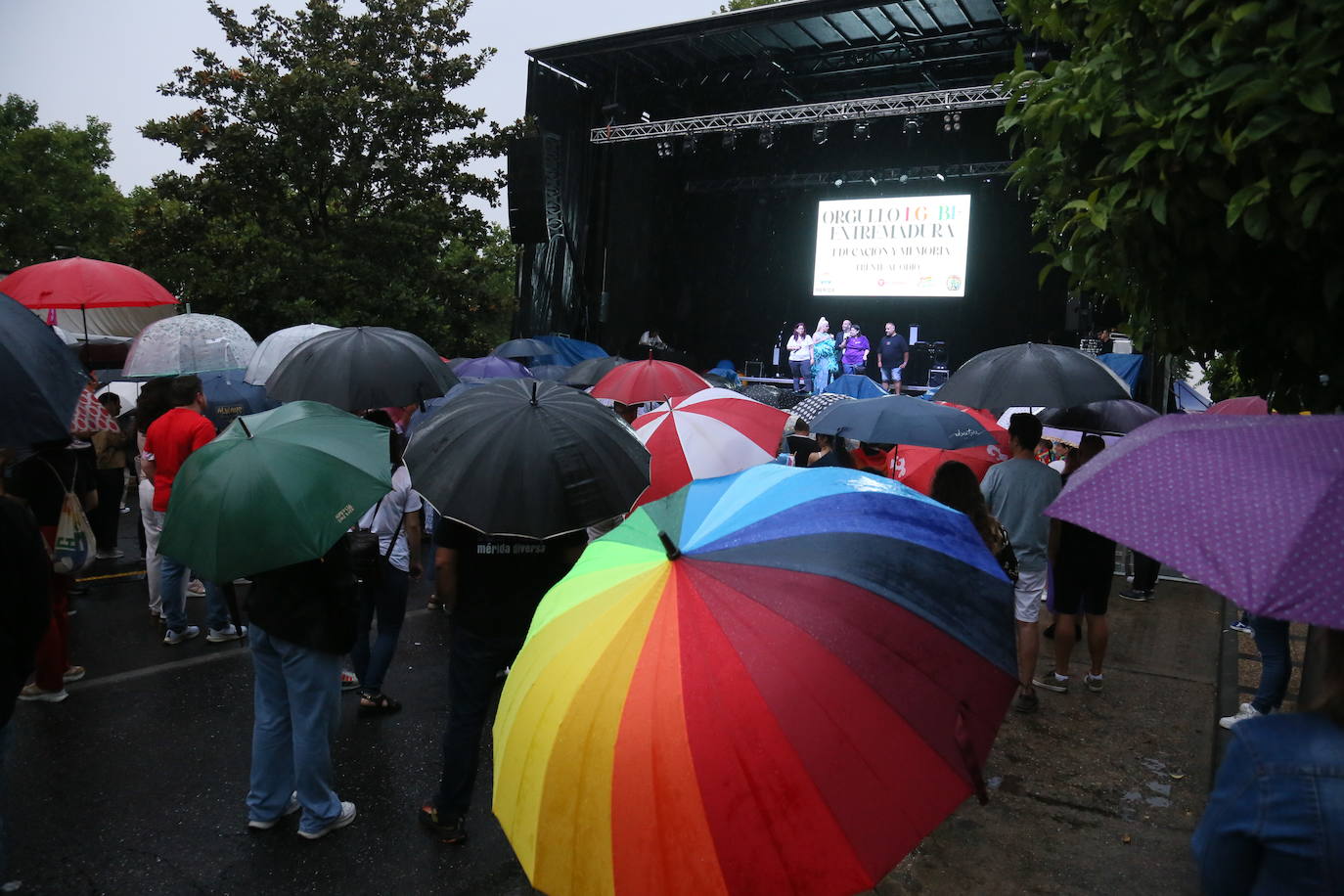 Nebulossa brilla bajo la lluvia en la fiesta del Orgullo de Mérida