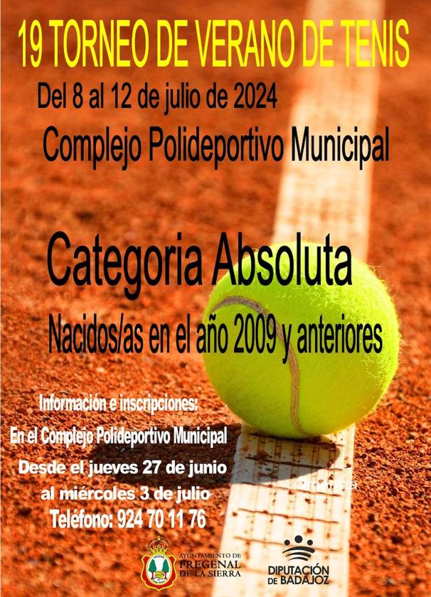 Inscripciones para el 19 Torneo de Verano de Tenis