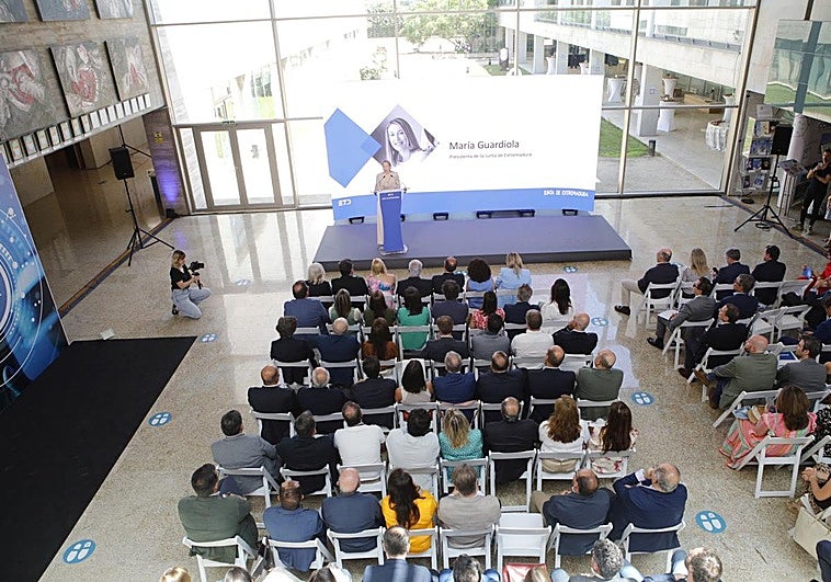 Un momento de la intervención de Guardiola en el evento 'Estrategia de Transformación Digital 2027'.