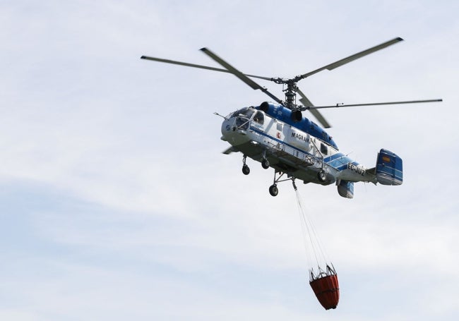 Imagen de archivo del Kamov actuando en el norte de Extremadura.