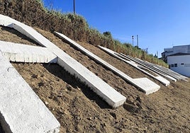 El letrero tras su pintado