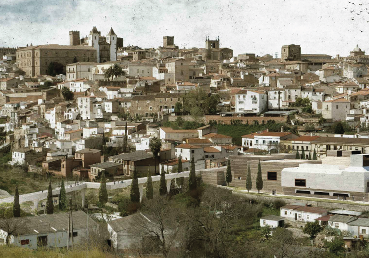 Recreación del futuro museo de la música que se hará en el solar de El Madruelo y de la pasarela peatonal que conectará esta dotación con el parking que se hará en Puente Vadillo.