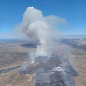 El incendio originado en la planta fotovoltaica de Talaván quema 870 hectáreas