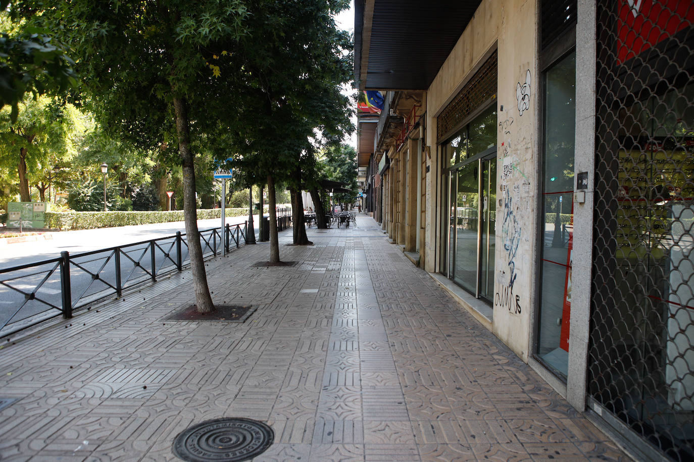 Calles vacías en Cáceres en la tarde de este martes.