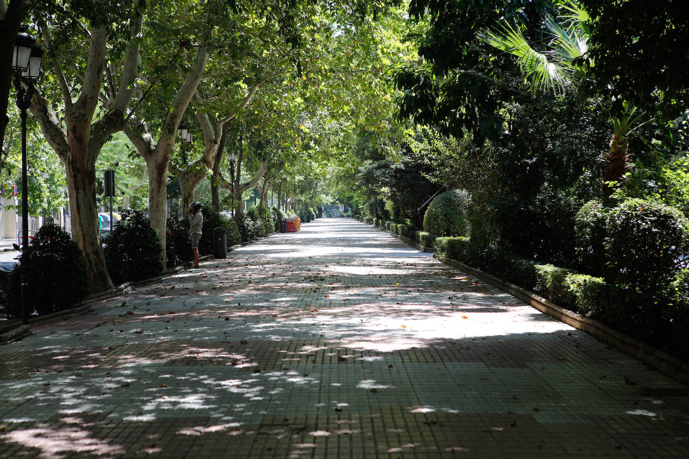 Calles vacías en Cáceres en la tarde de este martes.