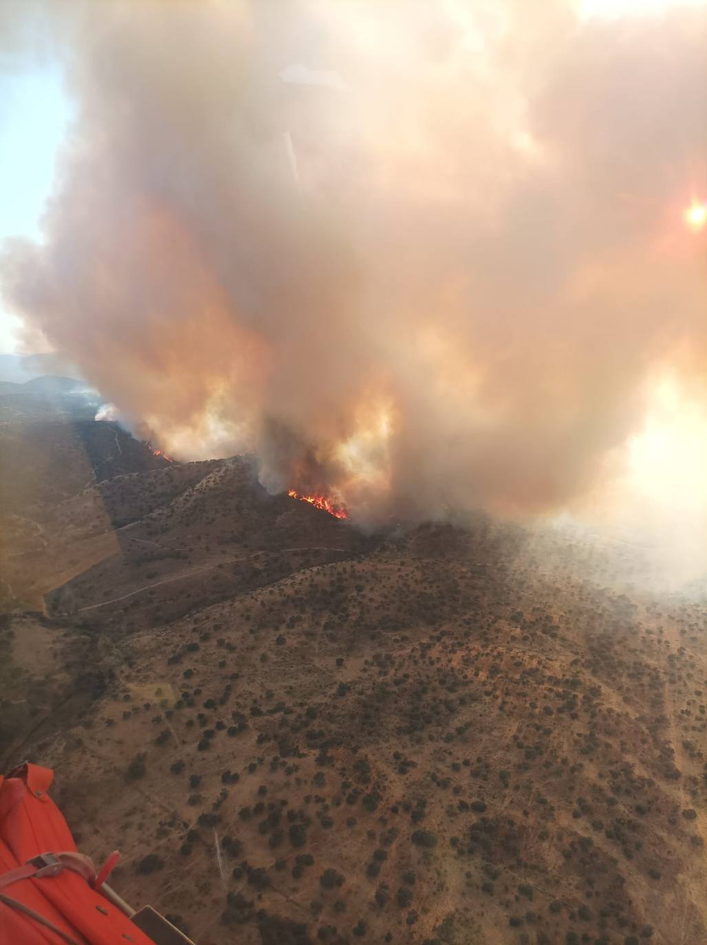 Incendio forestal registrado en el término municipal pacense de Puebla del Maestre