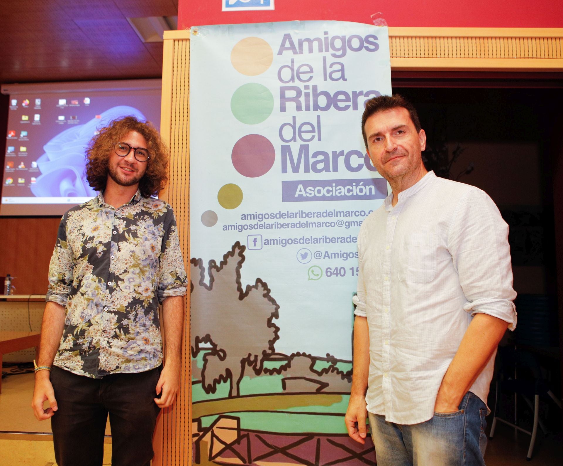 Fidel Enciso y Rubén Sánchez en la actividad organizada por los Amigos de la Ribera del Marco.