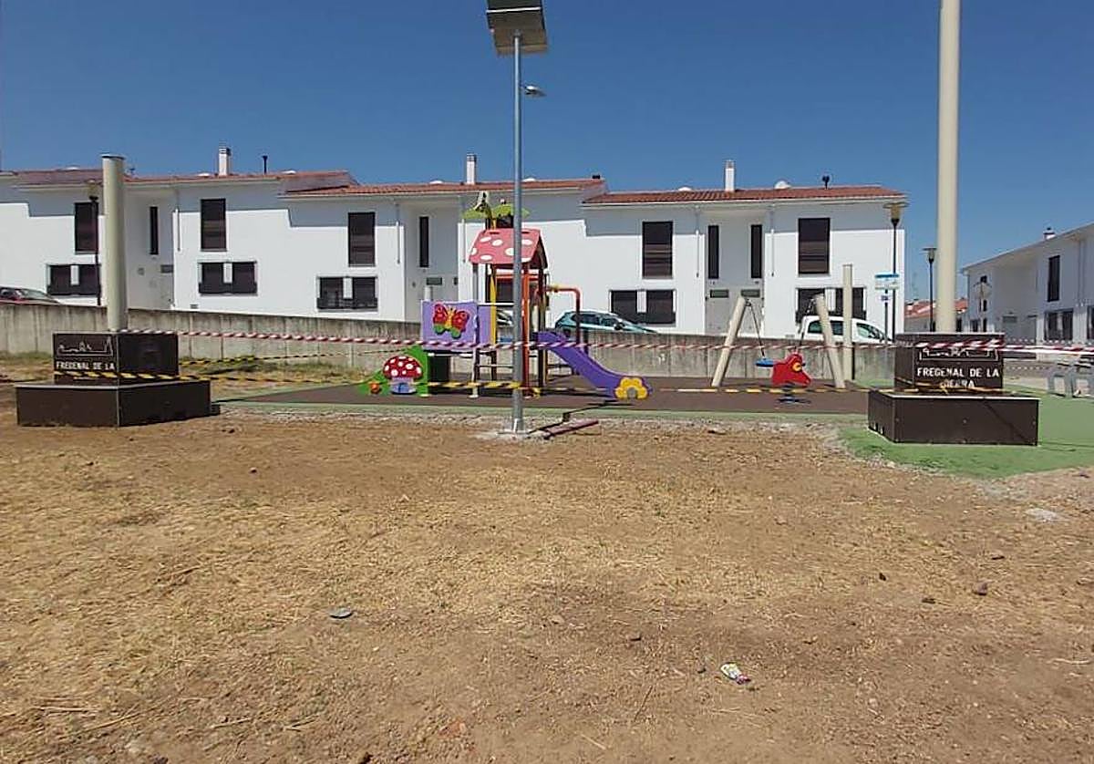 La zona está delimitada con cinta para que no se use hasta finalizar los trabajos.