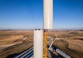 Construcción del parque eólico de Abo Energy en Castilla y León.