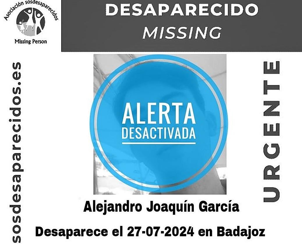 Imagen de Alejandro difundida en redes sociales tras su aparición.