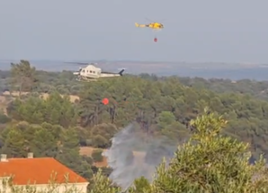 Incendio a la entrada de Perales del Puerto por Moraleja