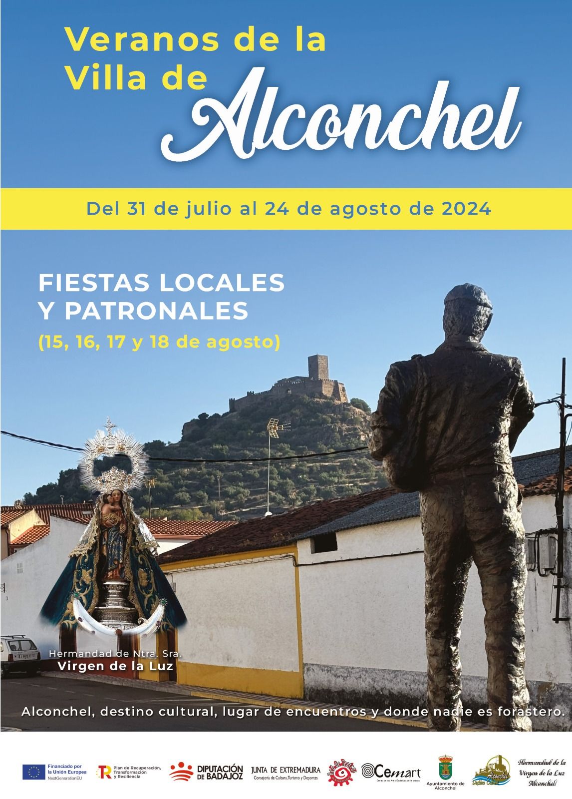 Cartel de las Fiestas Locales y Patronales de Alconchel 2024.