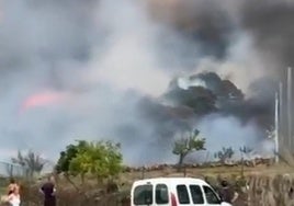 Imágenes del incendio registrado en Alía.