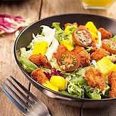 Fruta, verduras y pollo, una combinación irresistible.