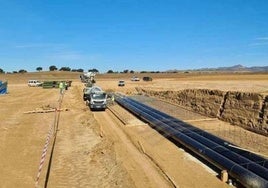 Imagen de archivo de las obras del regadío de Tierra de Barros.