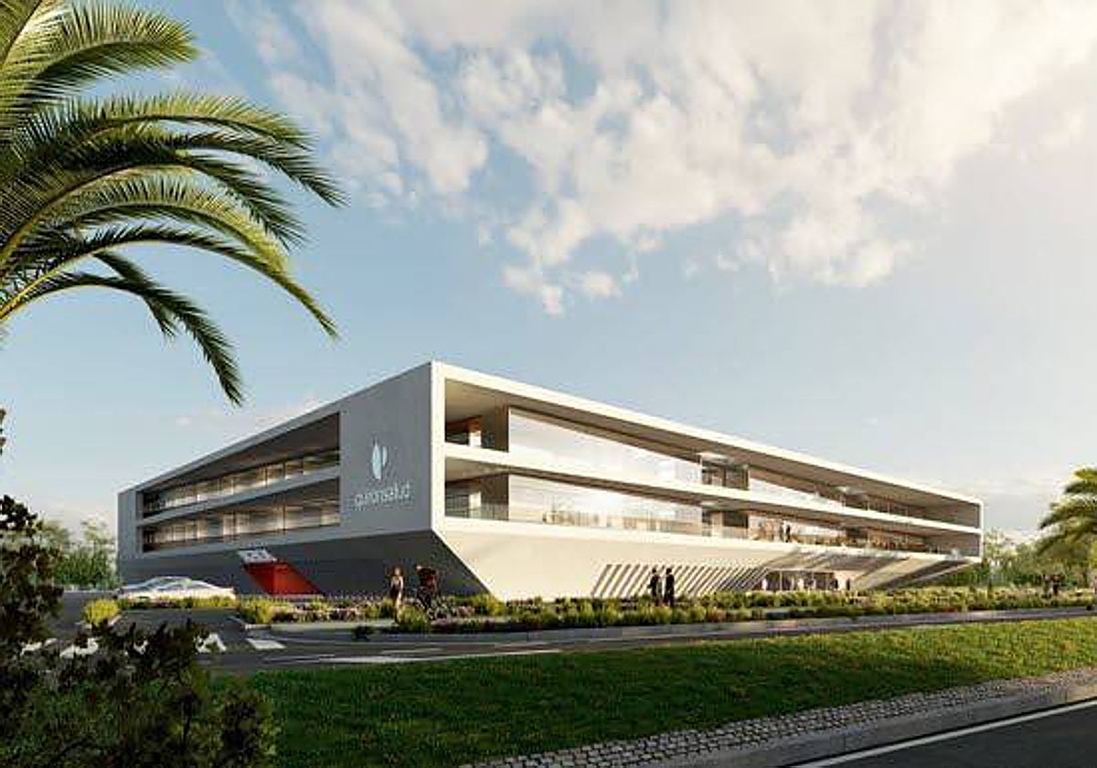 Recreación digital del futuro hospital de Quirón en la avenida de Elvas.