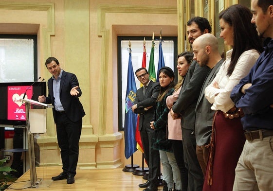 David Sánchez, durante la presentación de una de las producciones.