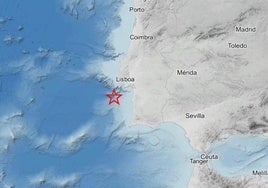 Epicentro del terremoto en Portugal, sentido en Extremadura