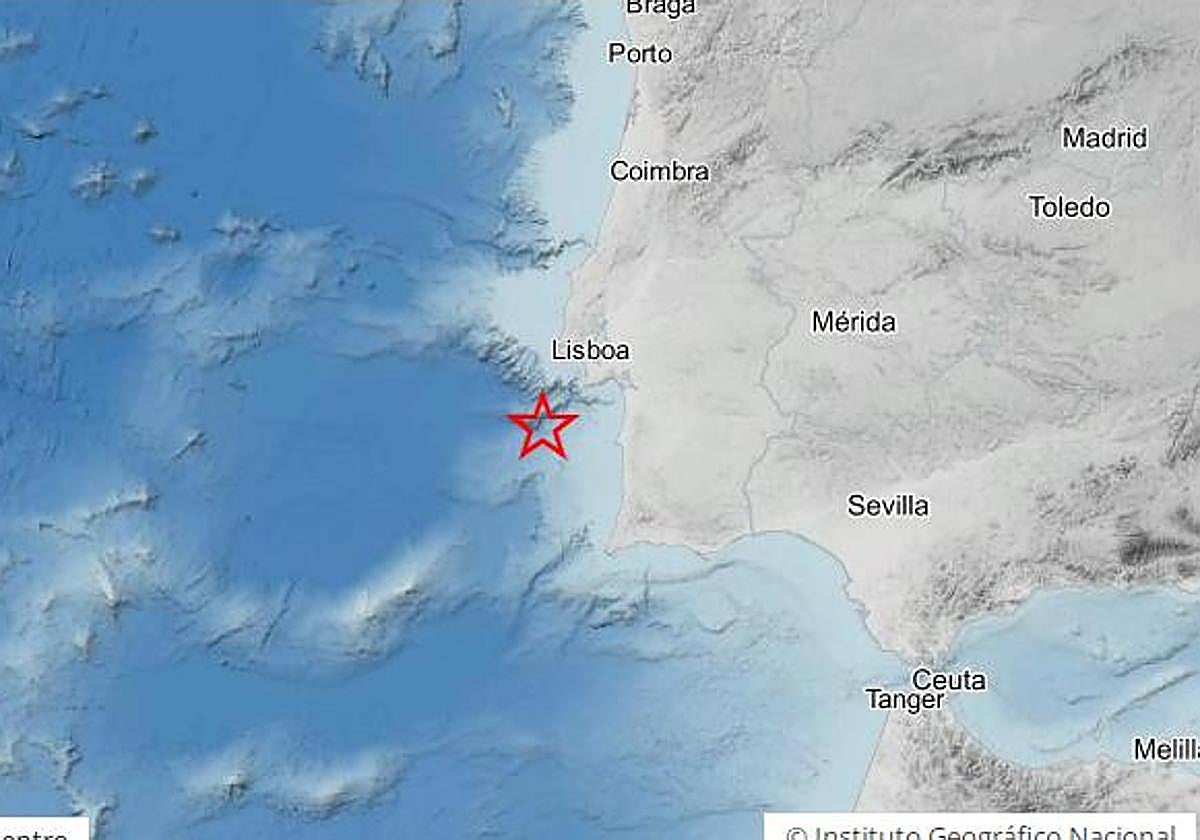 Epicentro del terremoto en Portugal, sentido en Extremadura