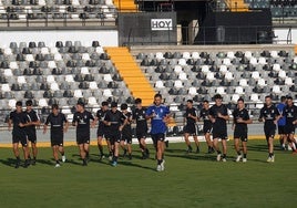 Entrenamiento del Badajoz de esta semana en el Nuevo Vivero.